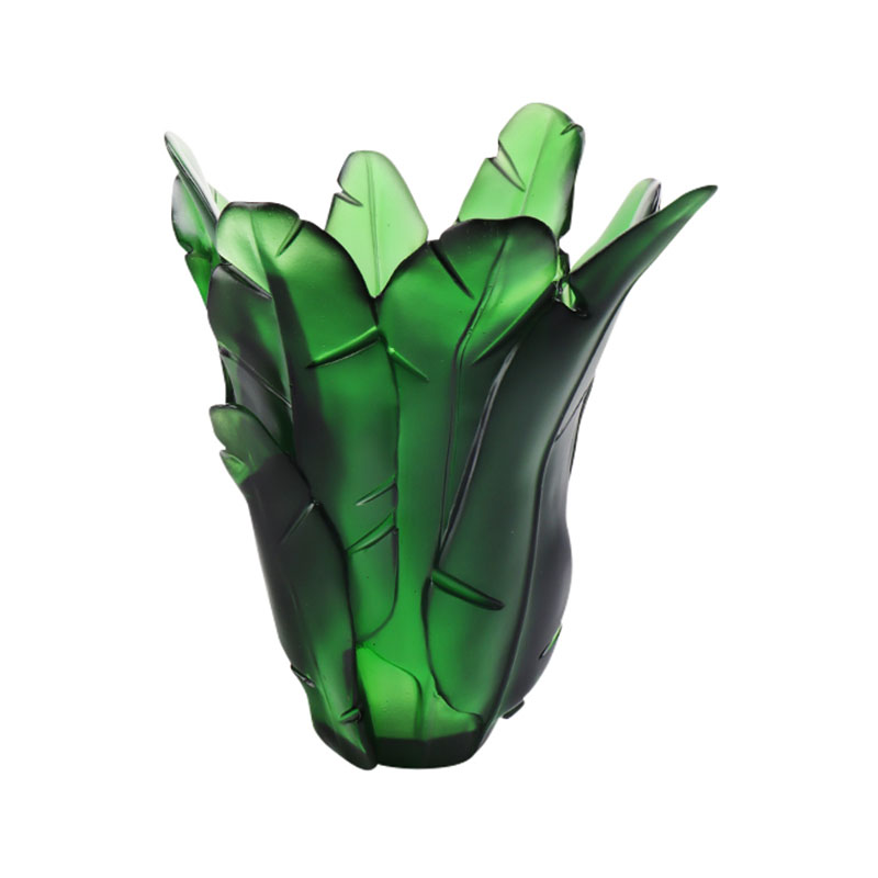 Dekorasyon sa Bahay Berdeng Dahon ng Saging Glass Vase