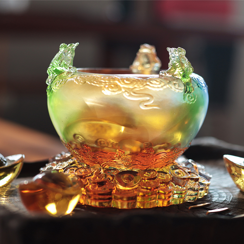 Crystal Cornucopia Glass Treasure Bowl