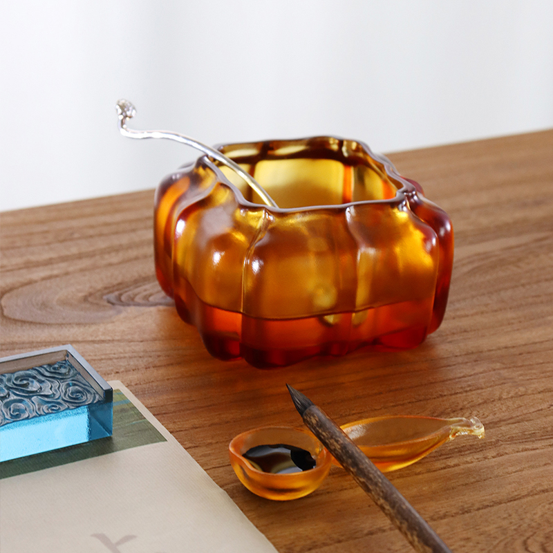 Purple Crystal Glass na hugis kalabasa na palayok ng tubig