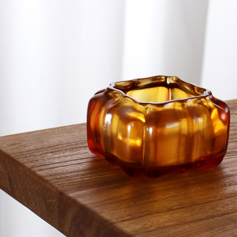 Purple Crystal Glass na hugis kalabasa na palayok ng tubig