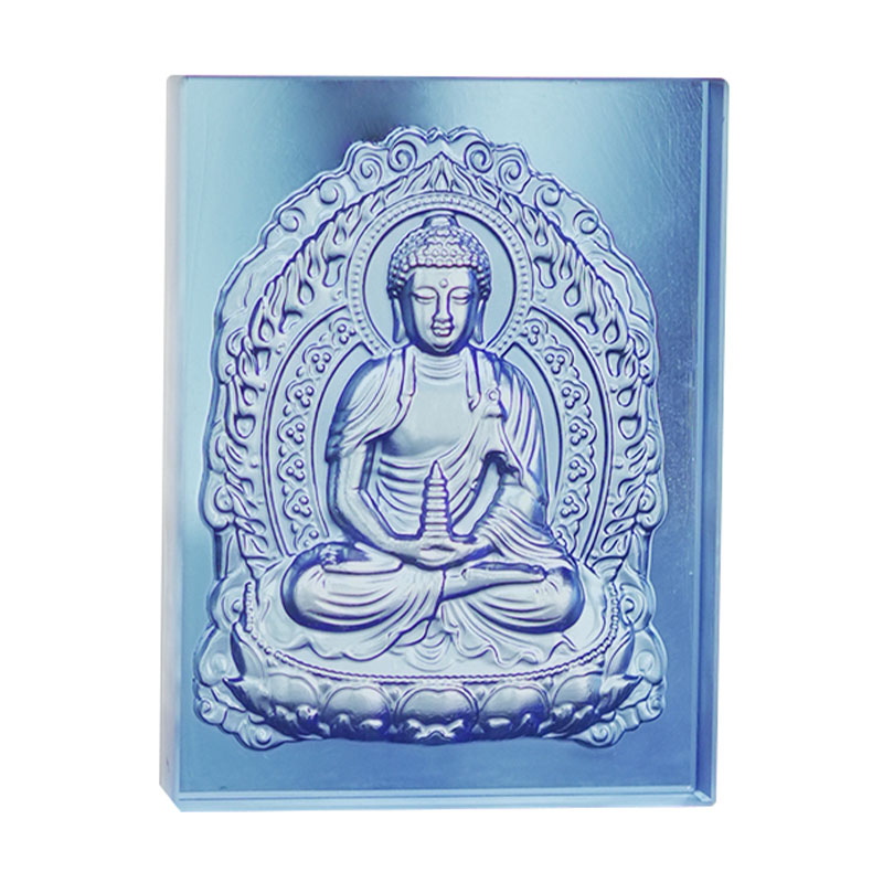 Banayad na asul na Glazed Medicine Buddha brick