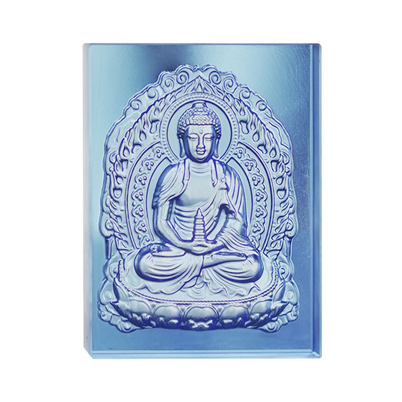 Banayad na asul na Glazed Medicine Buddha brick