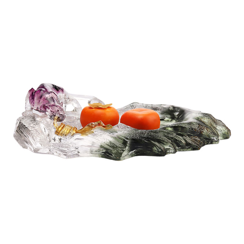 Art Decorative Glass Oval Fruit Tray