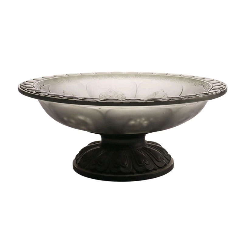 Mangkok ng prutas na kulay abong glaze