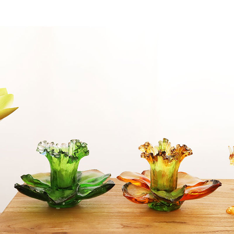 Glass Petal-shaped Candle Holder