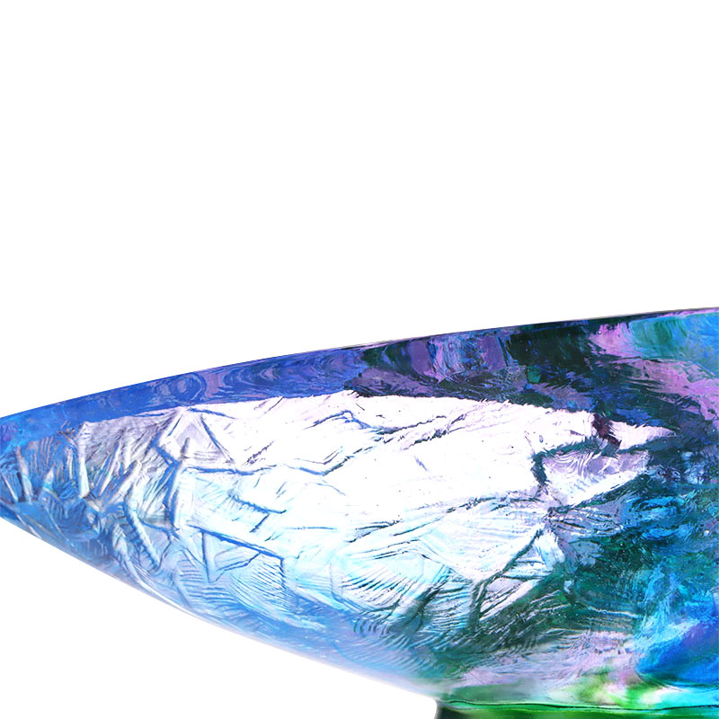 Crystal Glass na mangkok ng prutas na may palamuti ng ibon