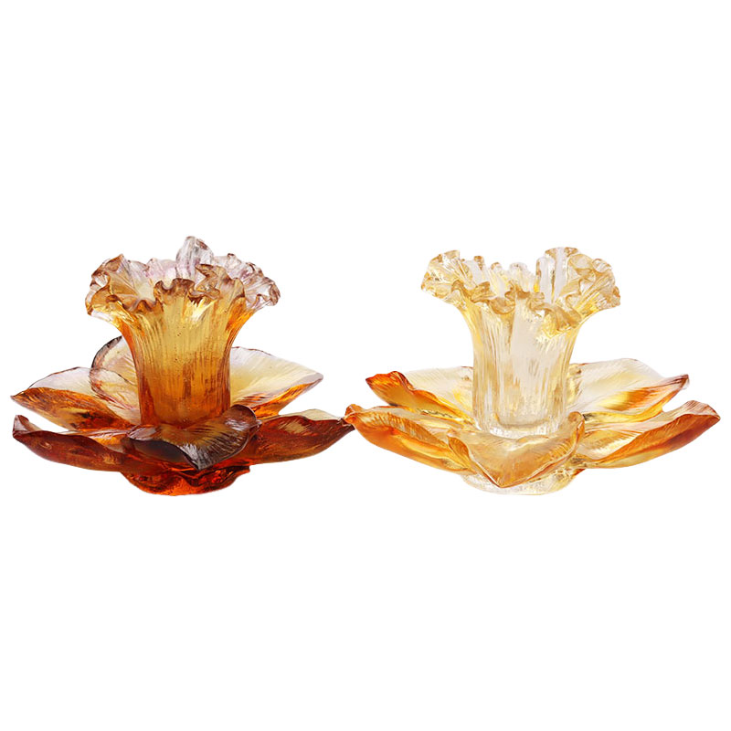 Glass Petal-shaped Candle Holder