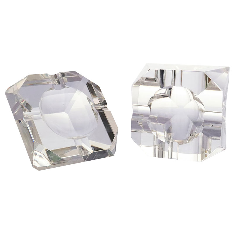 Simpleng geometric na disenyo na transparent glass crystal ashtray
