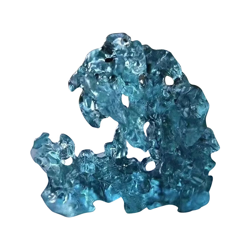 Mga palamuting salamin na hugis-bato na kulay asul