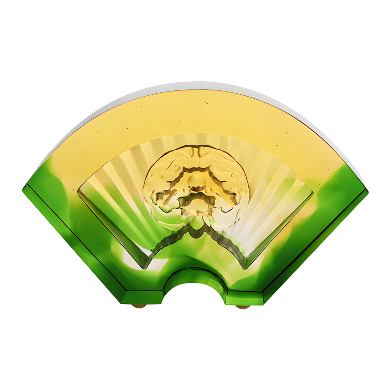 Intsik na hugis fan na glazed glass ornaments