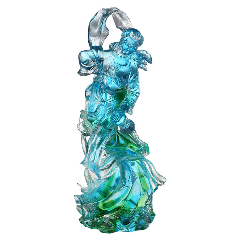 Cloud-sky hibiscus glass figure ornaments