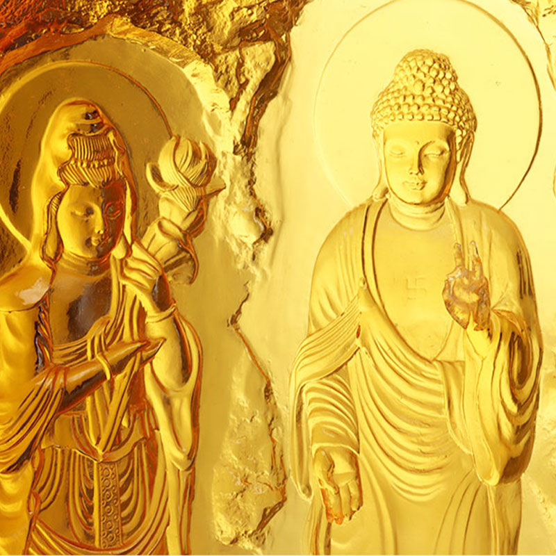 Three Western Saints Buddha Glass Figurines Statue
