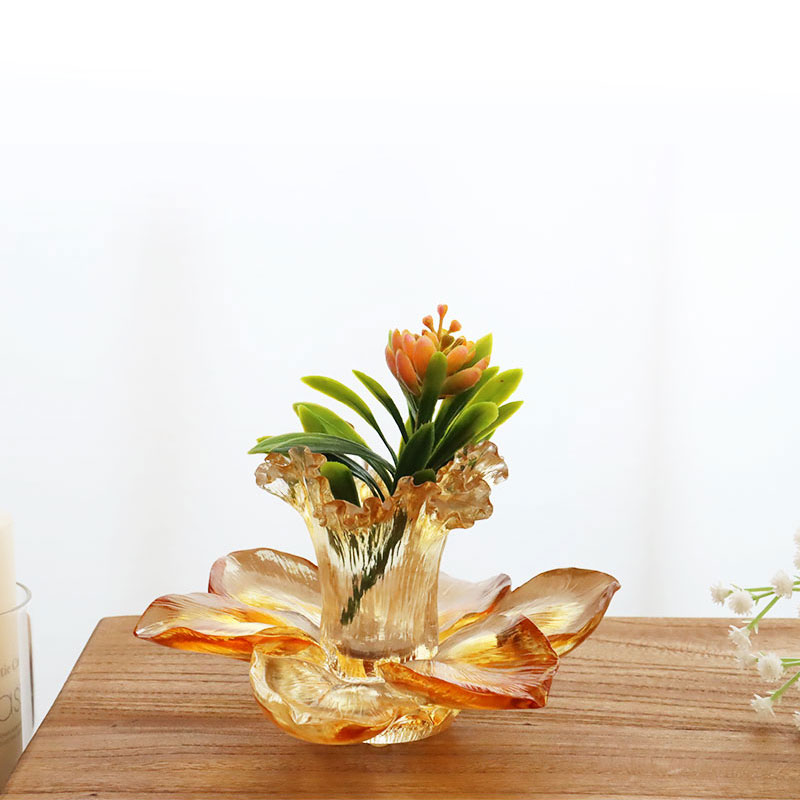 Glass Petal-shaped Candle Holder