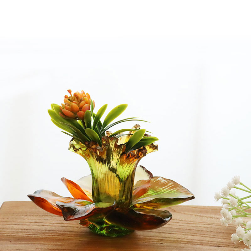 Glass Petal-shaped Candle Holder