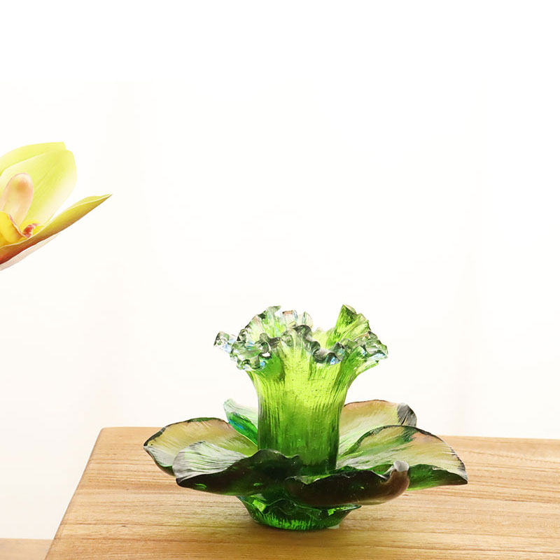 Glass Petal-shaped Candle Holder