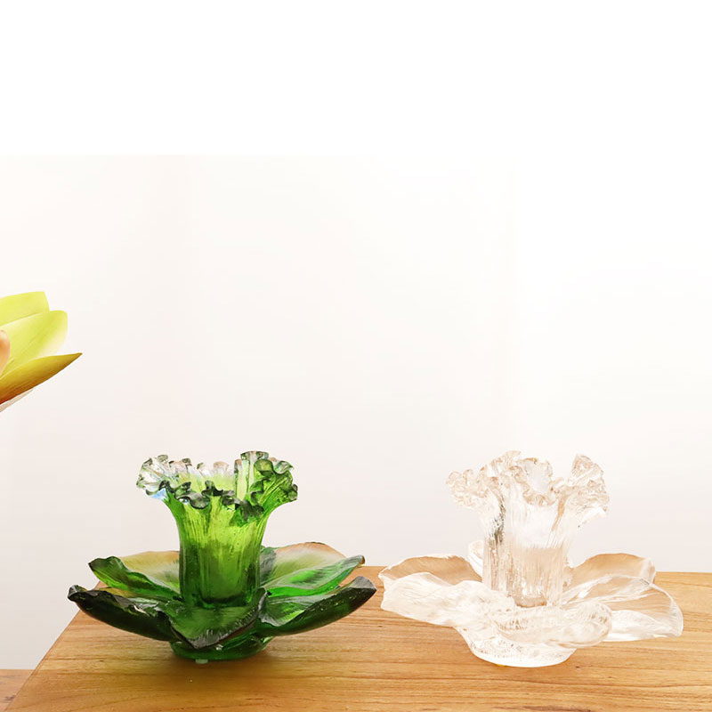 Glass Petal-shaped Candle Holder