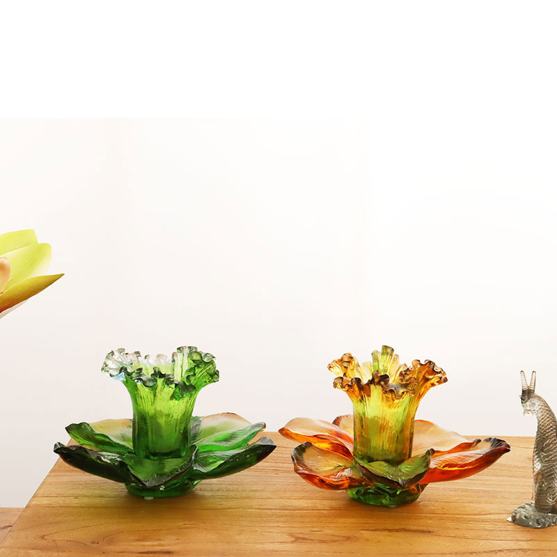 Glass Petal-shaped Candle Holder