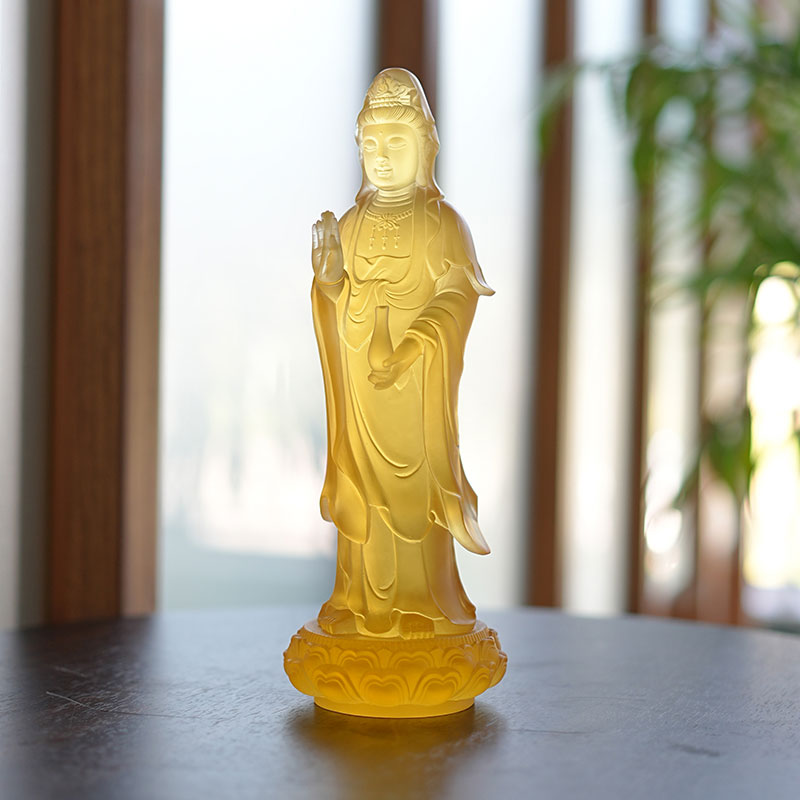 Guanyin Bodhisattva Glass Statue