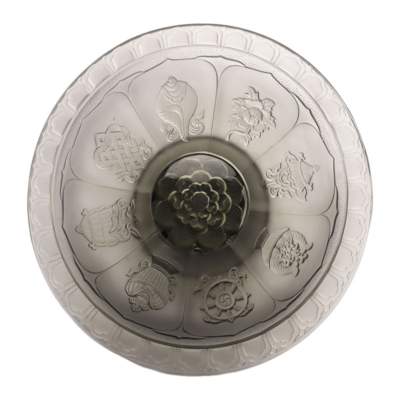 Mangkok ng prutas na kulay abong glaze