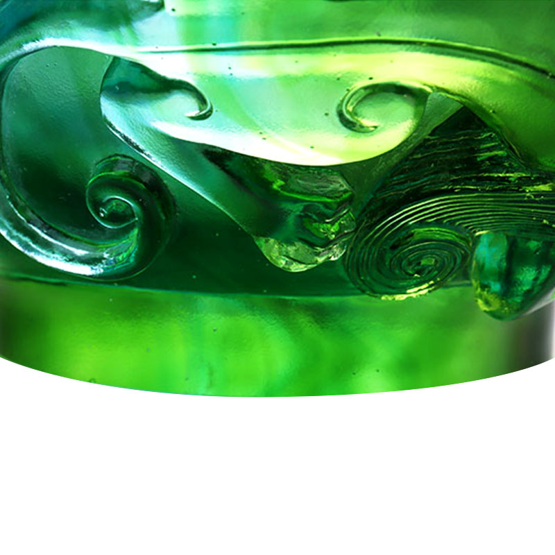 Transparent berdeng salamin na prutas na plato