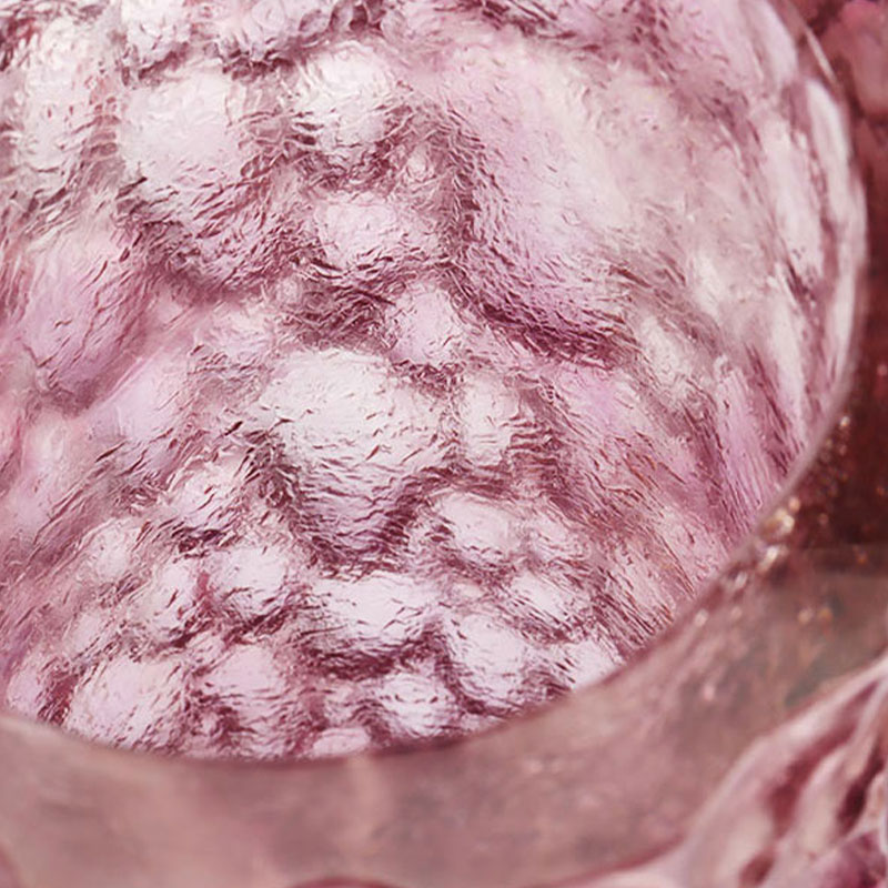 Pebble texture purple pink glass vase