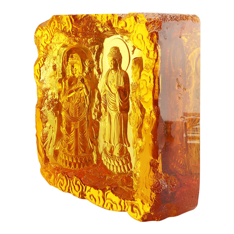 Three Western Saints Buddha Glass Figurines Statue