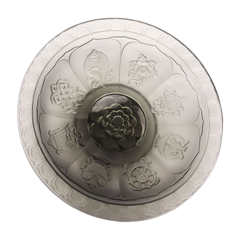 Mangkok ng prutas na kulay abong glaze