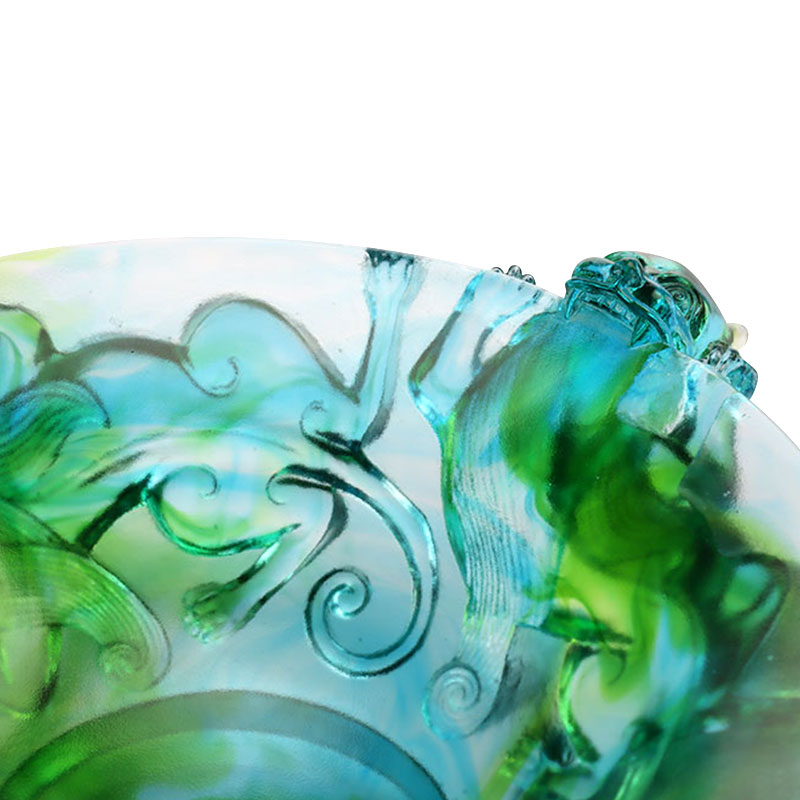 Transparent berdeng salamin na prutas na plato