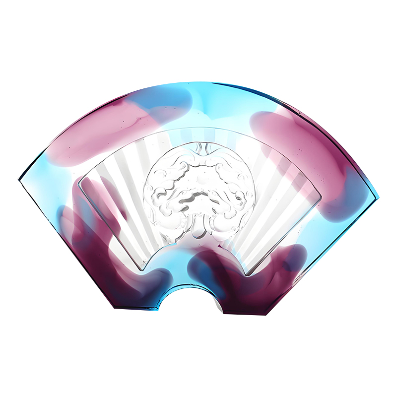 Intsik na hugis fan na glazed glass ornaments