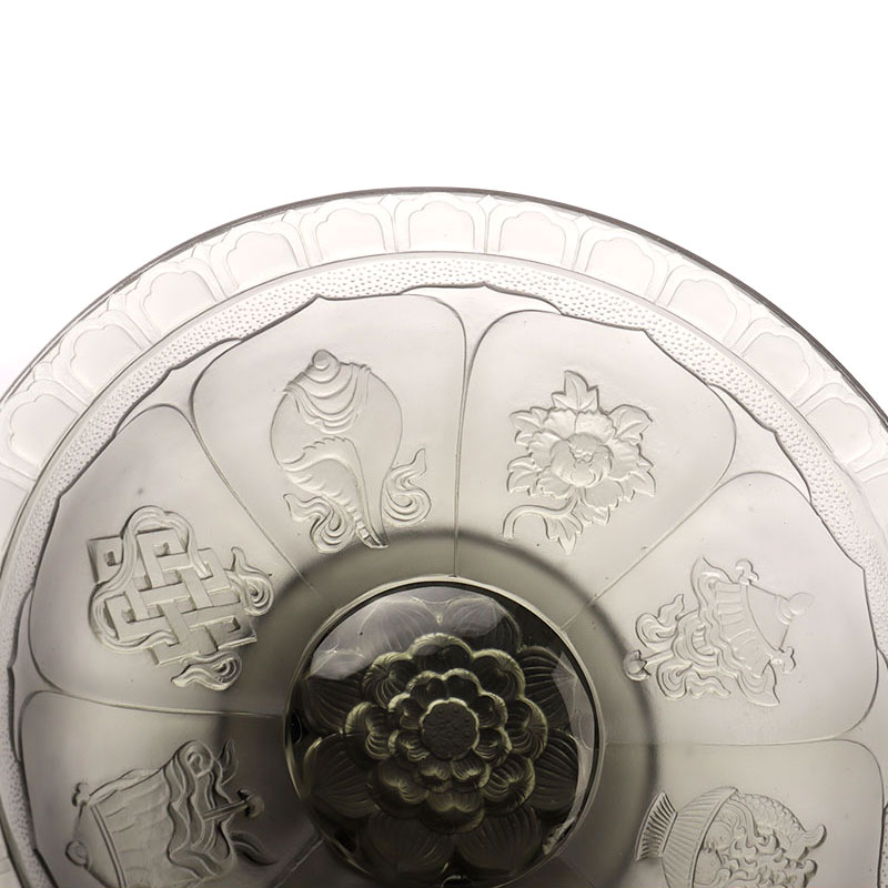 Mangkok ng prutas na kulay abong glaze