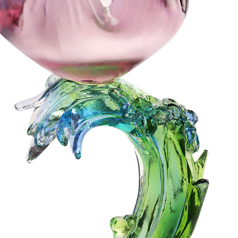 Crystal Glass Lotus na hugis kandelero