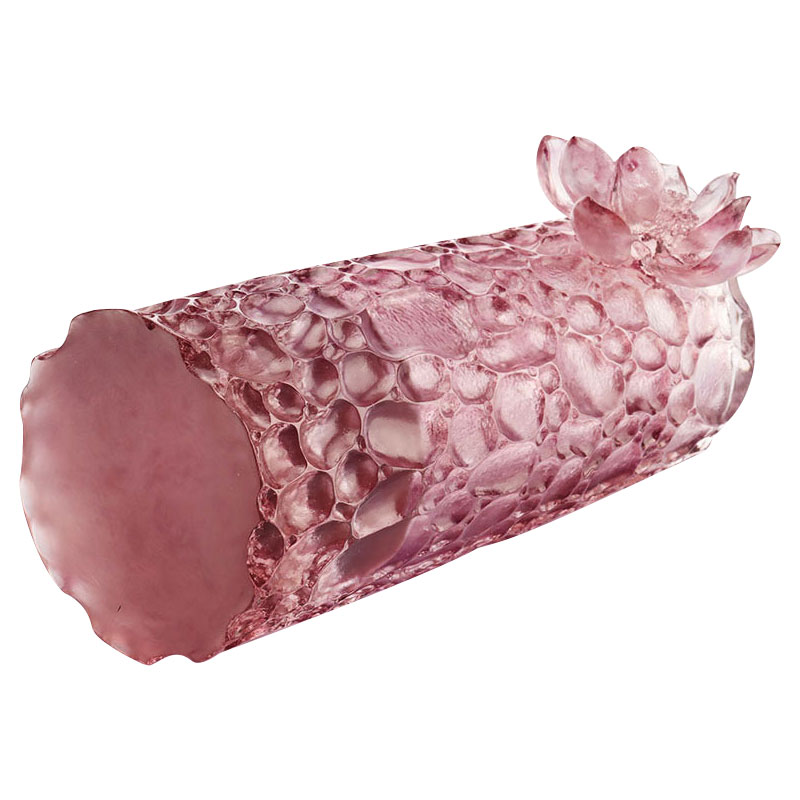 Pebble texture purple pink glass vase