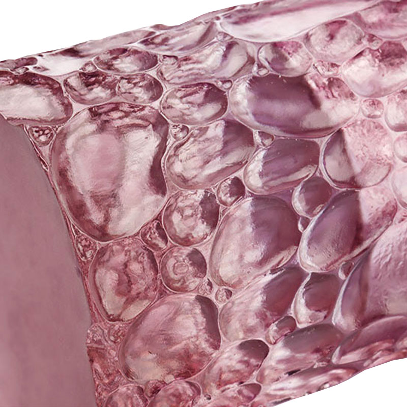 Pebble texture purple pink glass vase