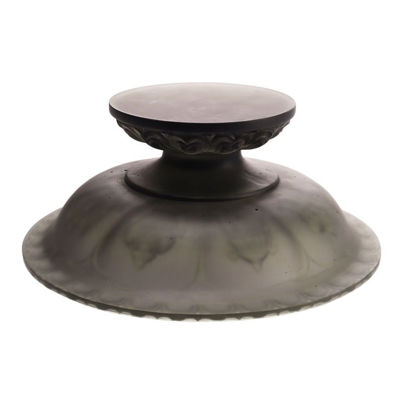 Mangkok ng prutas na kulay abong glaze