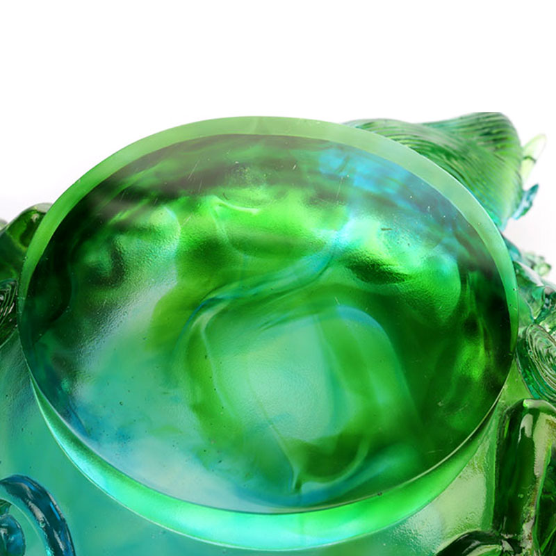 Transparent berdeng salamin na prutas na plato