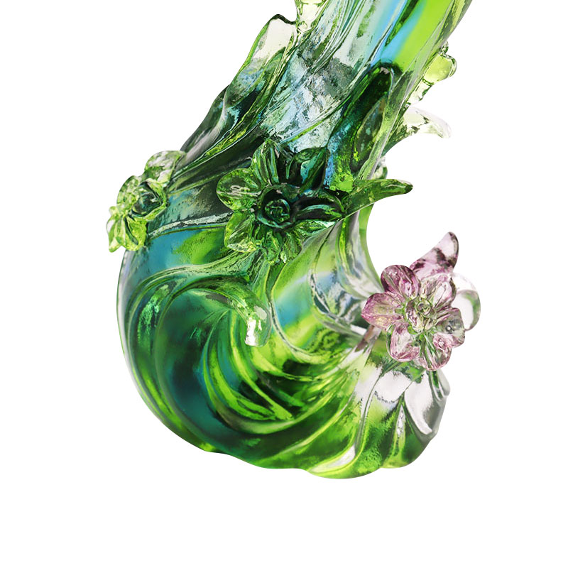 Crystal Glass Lotus na hugis kandelero