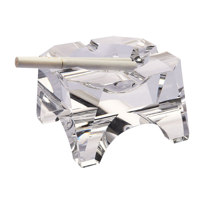 Simpleng geometric na disenyo na transparent glass crystal ashtray
