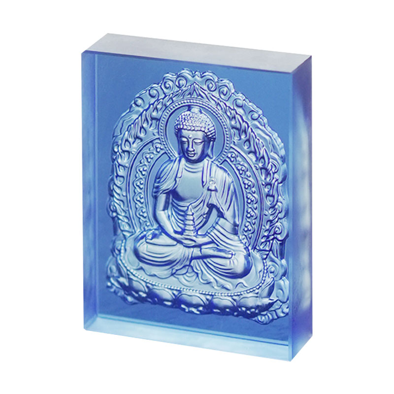 Banayad na asul na Glazed Medicine Buddha brick
