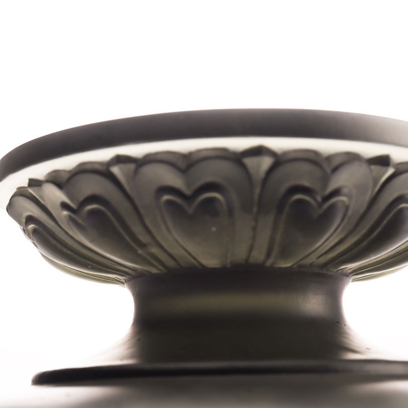 Mangkok ng prutas na kulay abong glaze