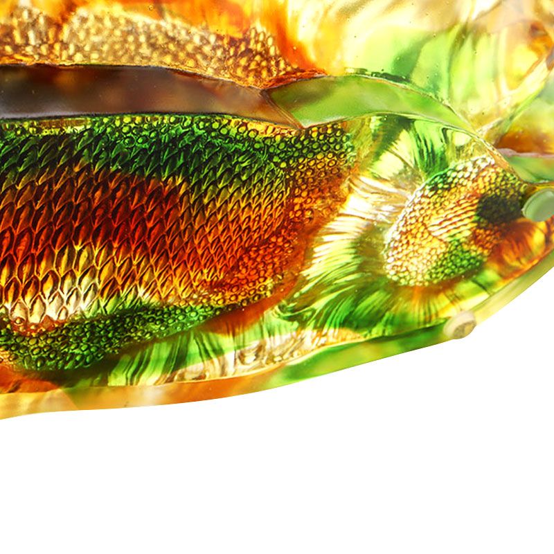 Sunflower Shape Colored Glaze Glass Fruit Tray