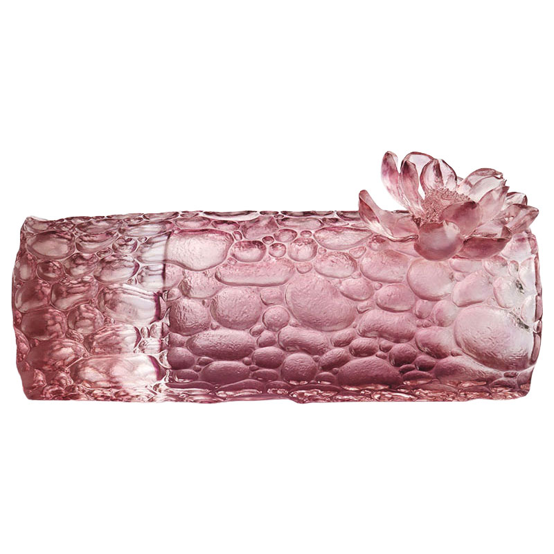 Pebble texture purple pink glass vase