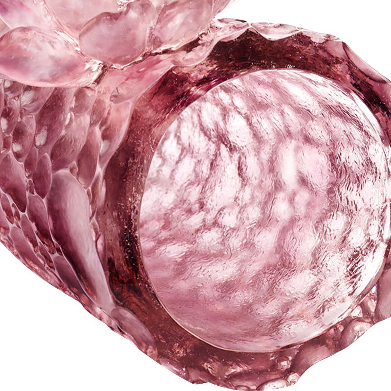 Pebble texture purple pink glass vase