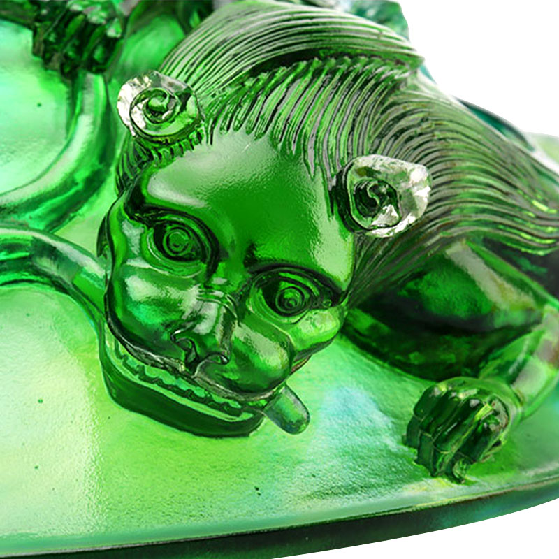 Transparent berdeng salamin na prutas na plato