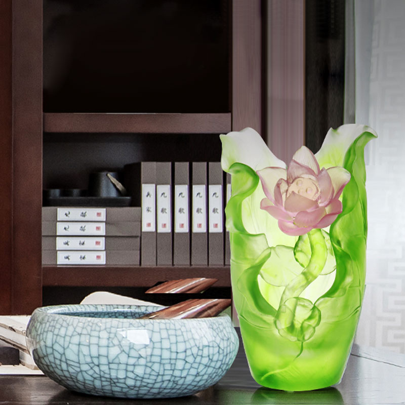 Lotus Series Hallway Dekorasyon na Crystal Glass Vase Set