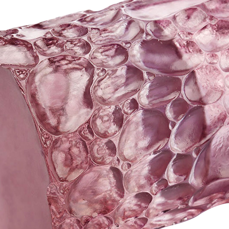 Pebble texture purple pink glass vase