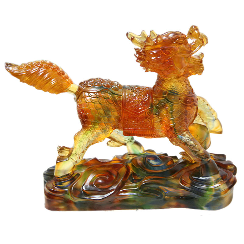 Crystal Glass Kirin Figurines Ornaments
