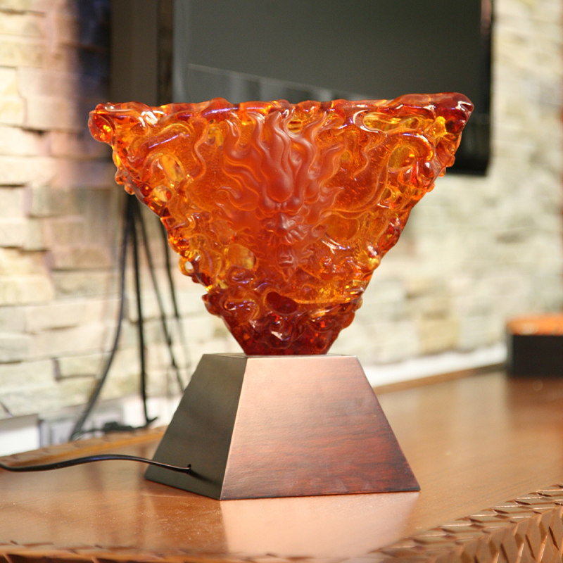 Orange na salamin pampalamuti lampara desktop burloloy