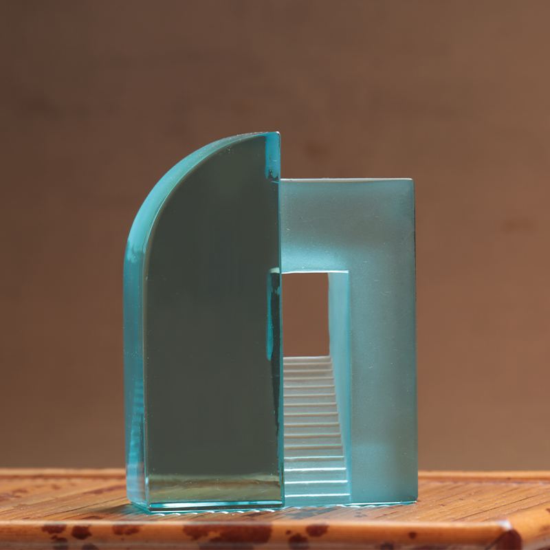 Gradient blue frosted glass Mga palamuting laruang Chinese