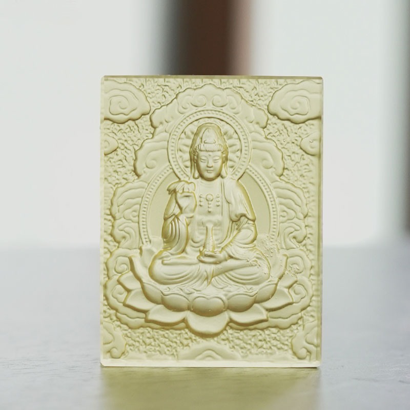 Banayad na asul na Glazed Medicine Buddha brick