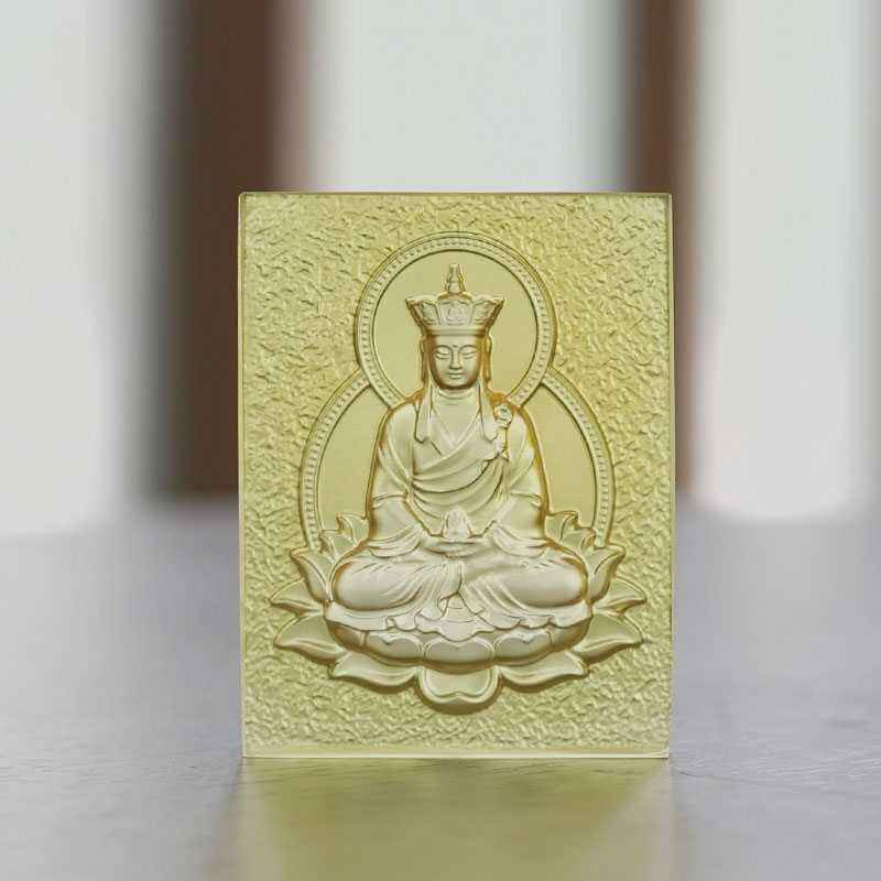 Banayad na asul na Glazed Medicine Buddha brick